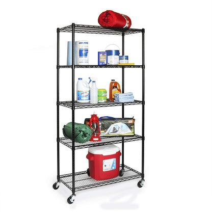 UltraDurable 5 (Black / 5-Tier Shelving, 36" W x 18" D)
