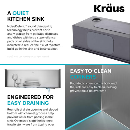 Stainless Steel 32 in Undermount Kitchen Sink KWU110 (Stainless Steel / 32 Inch / Sink)