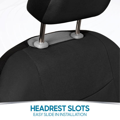 PolyPro Car Seat Covers Full Set in Solid Black (Solid Black)
