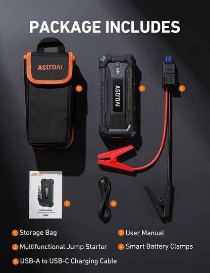 S8 Ultra 12V 4000A Lithium Jump Starter Up to All Gas (Orange)