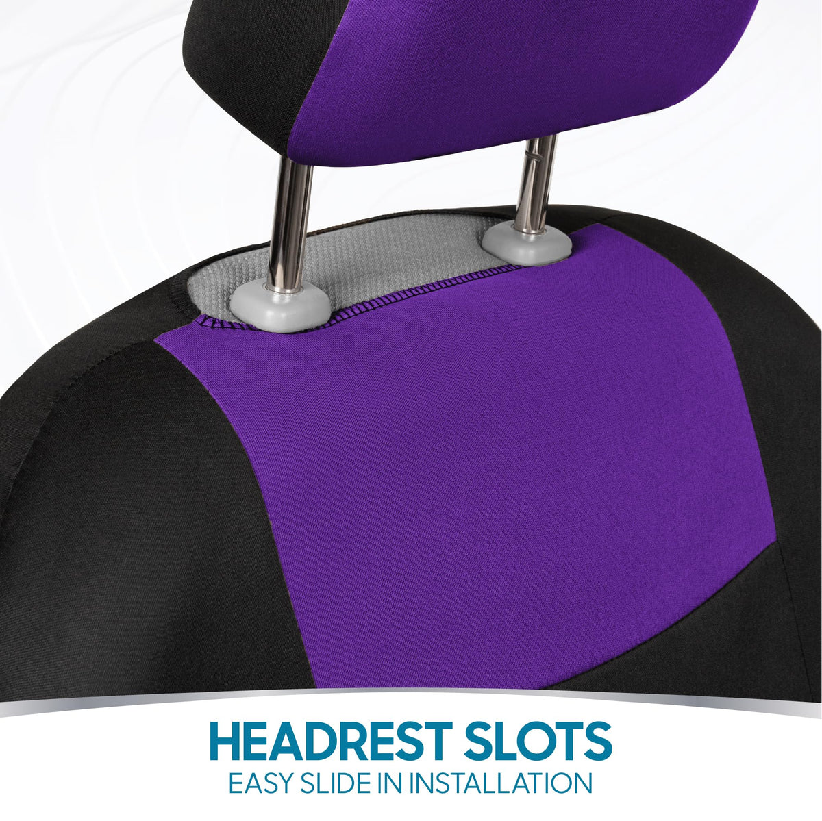 PolyPro Car Seat Covers Full Set in Purple on Black (Purple)