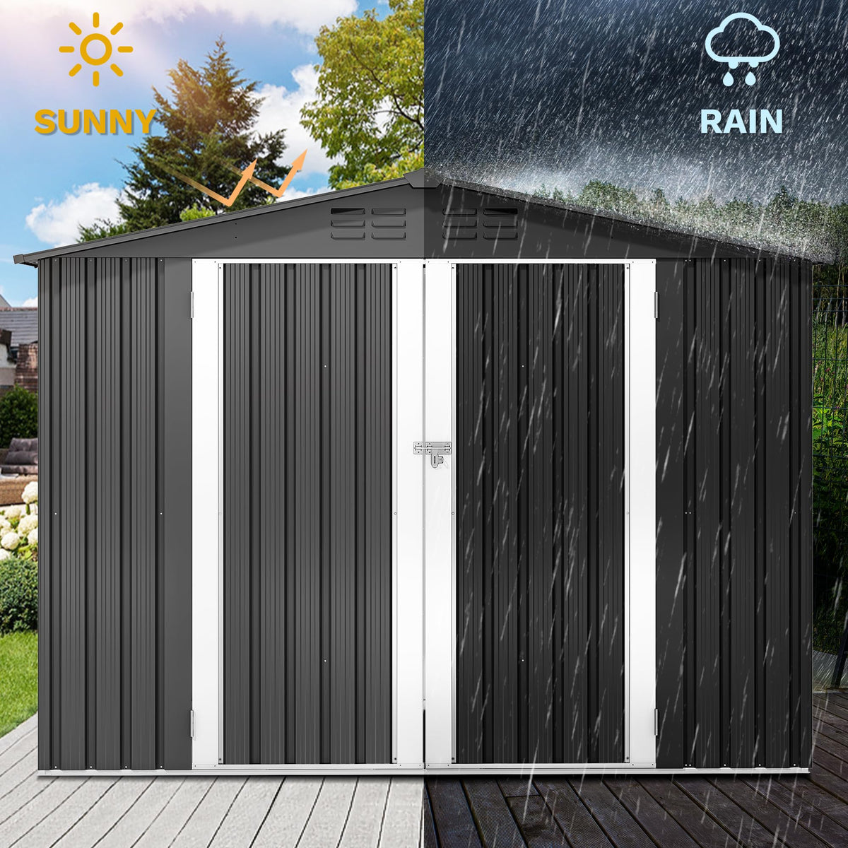 7'x5' Large Metal Outdoor Storage Shed