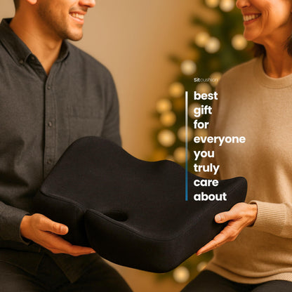 Pressure Relief Seat Cushion for Tailbone Pain (Black & Dark Gray)