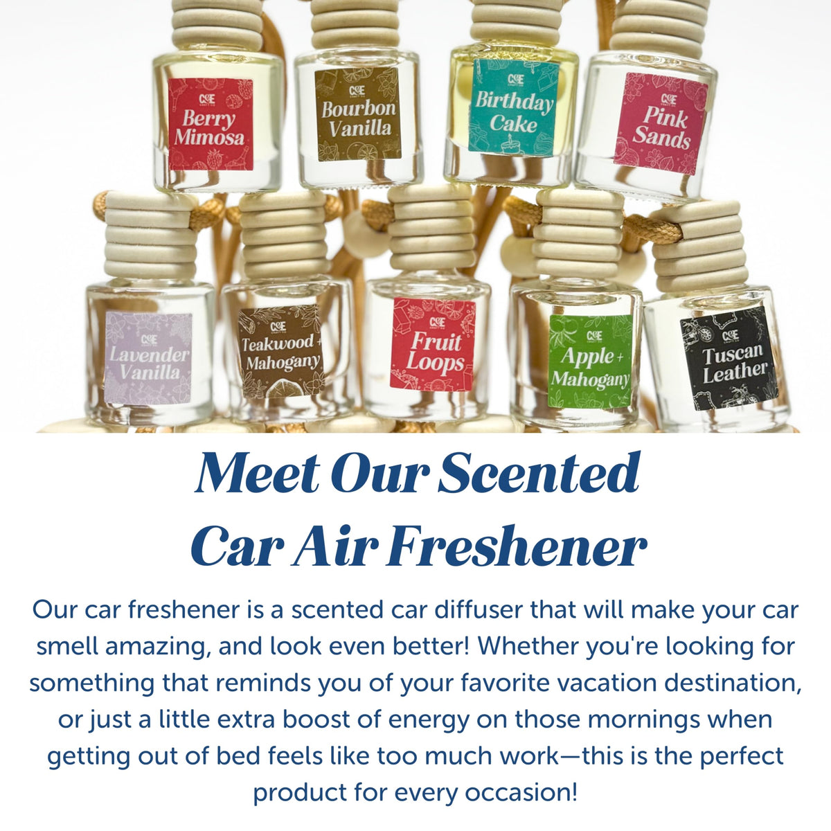 CANDECraftCo 2 Pack Hanging Car Air Freshener Diffuser for Essential Oils