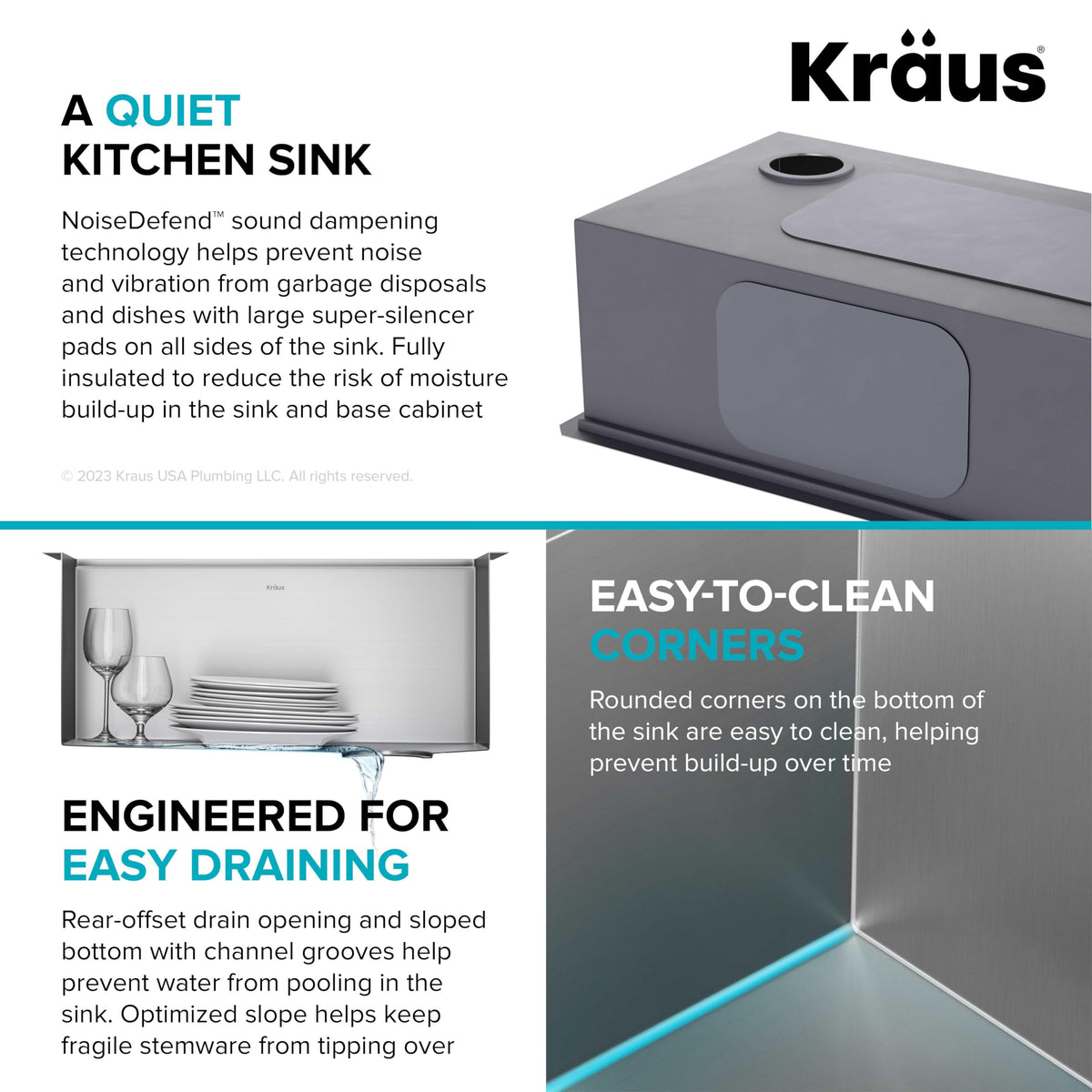 Stainless Steel 23 in Undermount Kitchen Sink KWU111 (Stainless Steel / 23 inch / Sink)