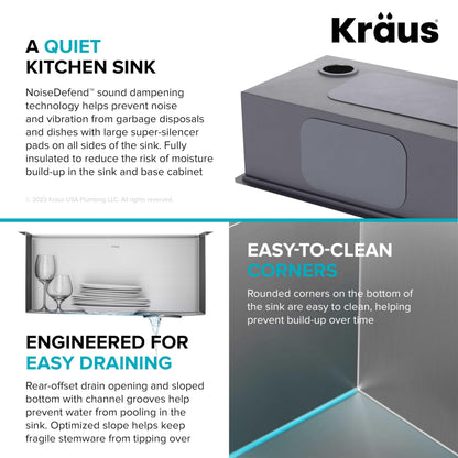 Stainless Steel 23 in Undermount Kitchen Sink KWU111 (Stainless Steel / 23 inch / Sink)