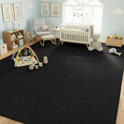 Large 8x16 Living Room Rug (Solid Black)