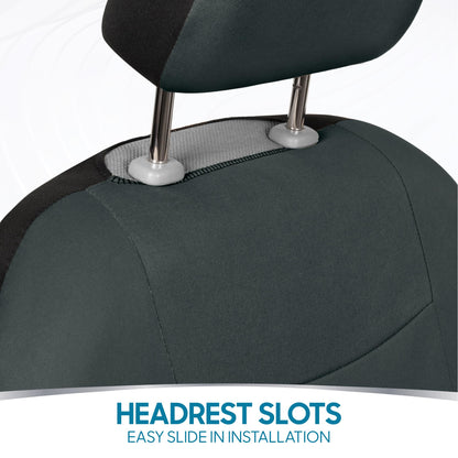 PolyPro Car Seat Covers Full Set in Solid Charcoal (Solid Gray)