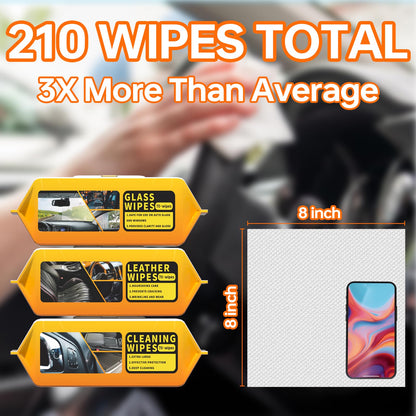 Car Wipes Extra Large 8" x 8" Wipes for Car Interior