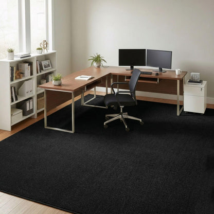 Large 8x30 Living Room Rug (Solid Black)