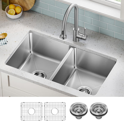 Fairlane 33 inch Undermount Double Bowl 18 (33 Inch / Double Bowl — Undermount)