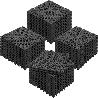 Interlocking Tile 50PCS Black (Black / 12"L x 12"W x 0.6"Th)