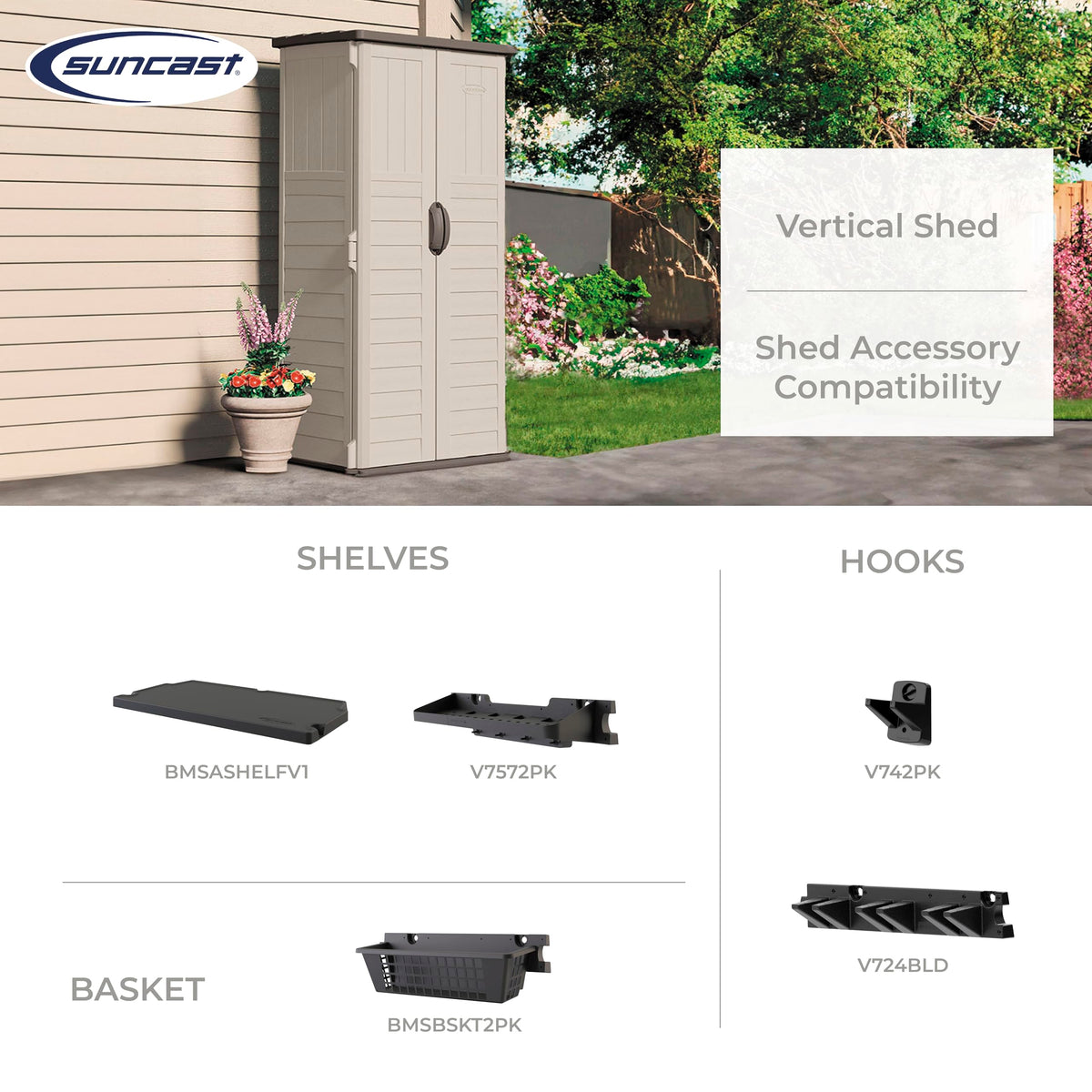 Vertical Outdoor Storage Shed with All