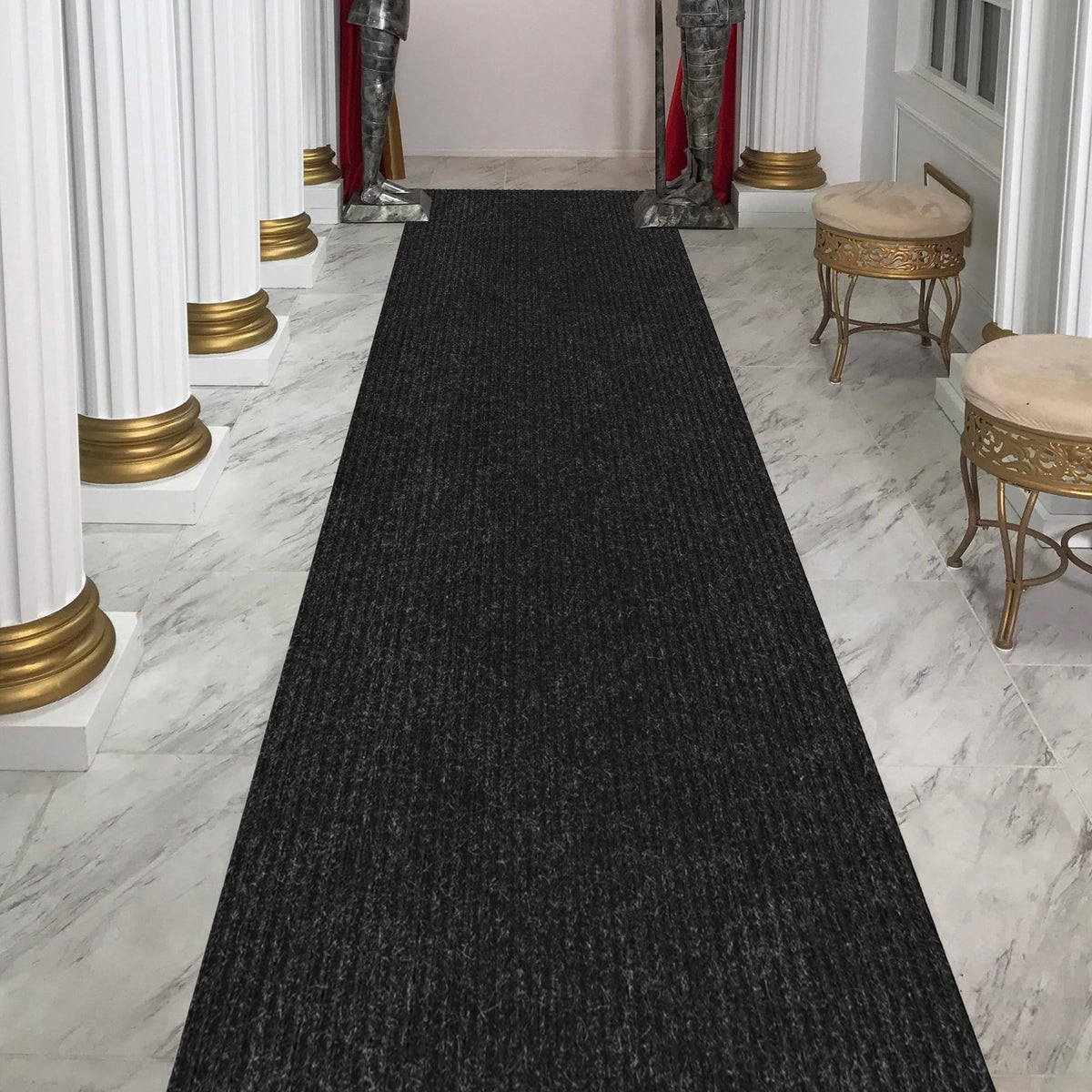 2x44 Hallway Runner Rug (Black / 2' x 44' (Runner))