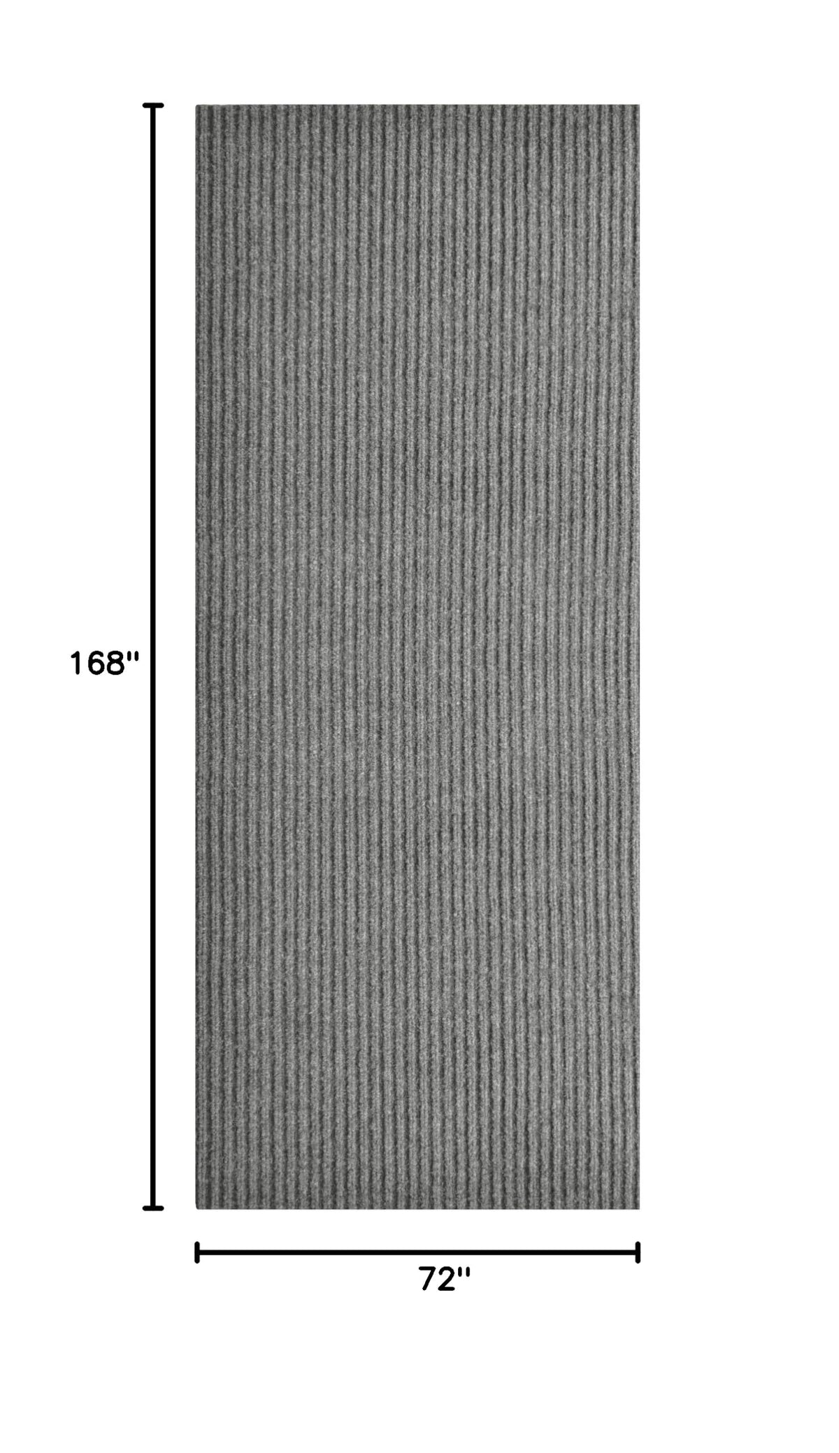 Ribbed Entryway Mat (6'x14' / Grey)