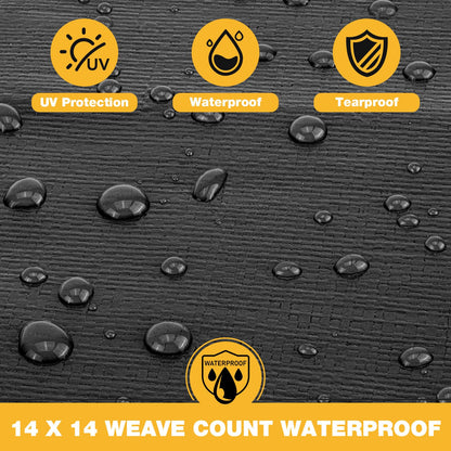 Heavy Duty Tarp 14 Mil Tarp Waterproof Black 16x20 FT (Black-14mil / 16'x20')