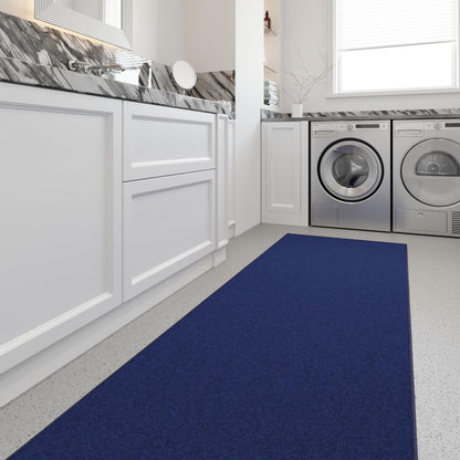 3x10 Hallway Runner Rug (Solid Navy Blue)