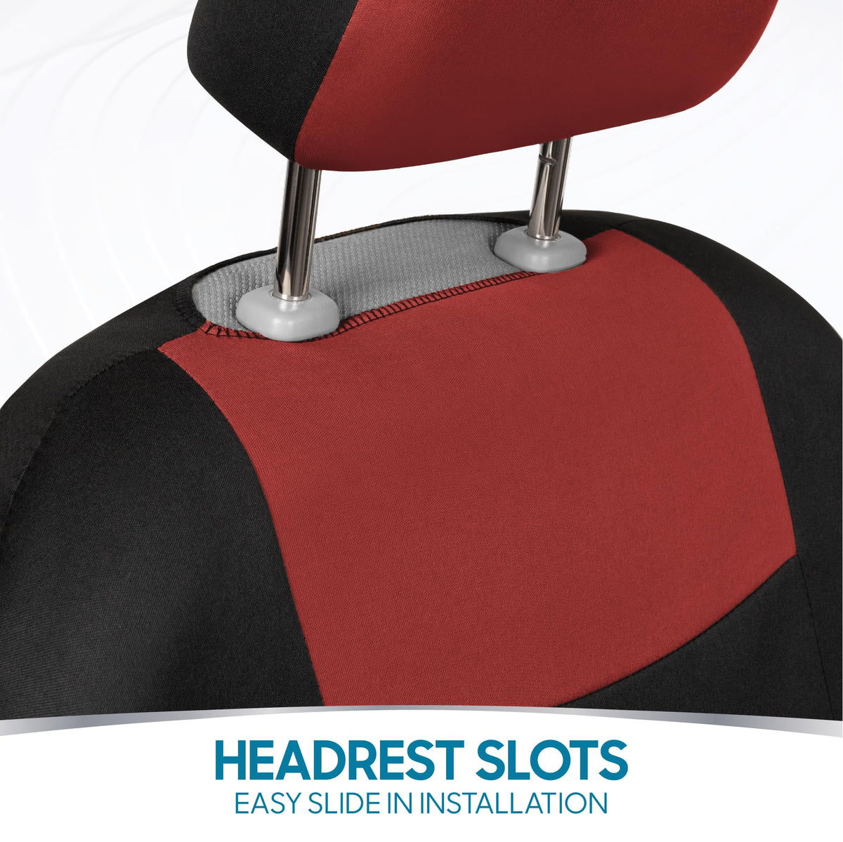 PolyPro Car Seat Covers Full Set in Terracotta on Black (Terracotta)