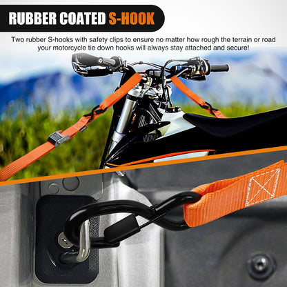 Motorcycle Tie Down Straps 1.5”×8’ for Securing Dirtbikes ATV UTV (1.5in x 8ft Motorcycle Tie Down Straps / Straps)