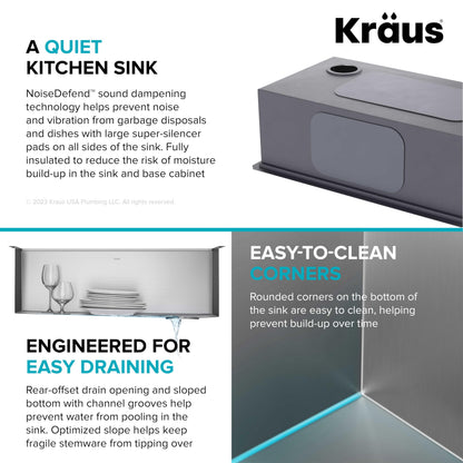 Stainless Steel 36 in Undermount Kitchen Sink KWU110 (Stainless Steel / 36 Inch / Sink)