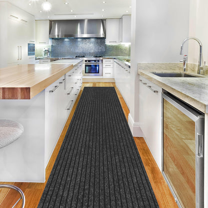 2x19 Hallway Runner Rug (Black / 2' x 19' (Runner))