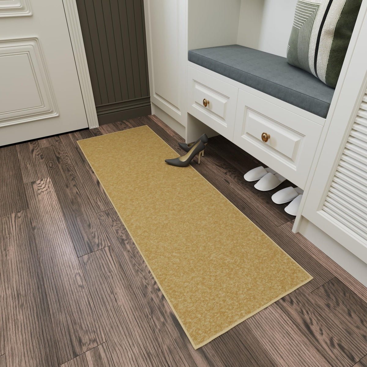 2x5 Kitchen Rug Runner (Solid Beige)