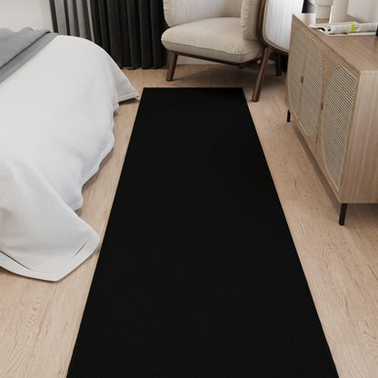 3x49 Extra Long Hallway Runner Rug (Solid Black)