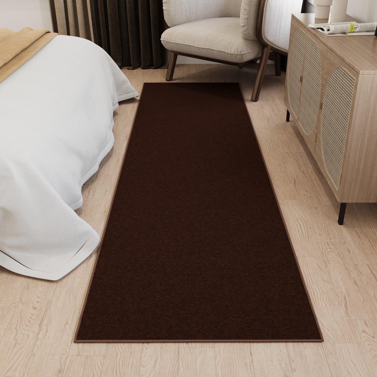 3x10 Hallway Runner Rug (Solid Brown)