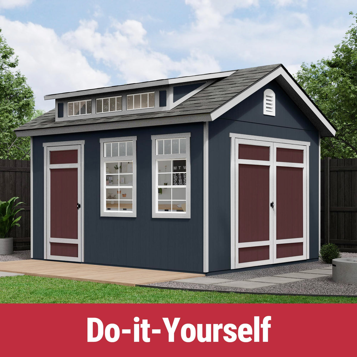 Designer 12x10 Wooden Storage Shed with Dormer