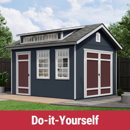 Designer 12x10 Wooden Storage Shed with Dormer