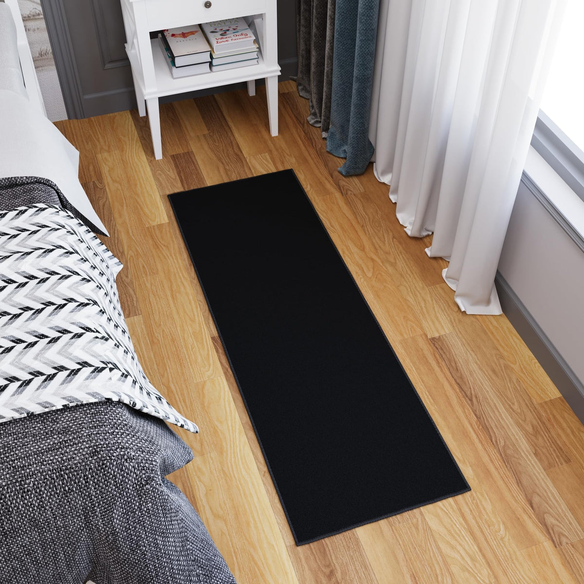 2x5 Kitchen Rug Runner (Solid Black)