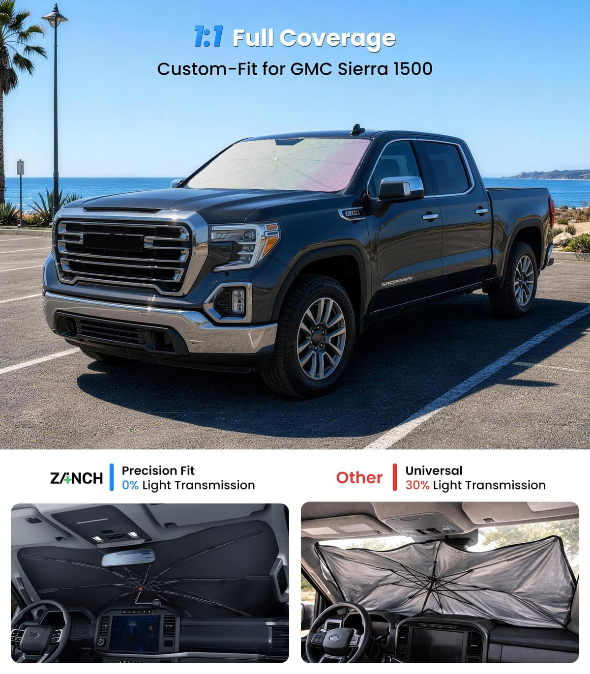 2026 Upgraded Windshield Sun Shade Umbrella (For GMC / For Sierra1500)