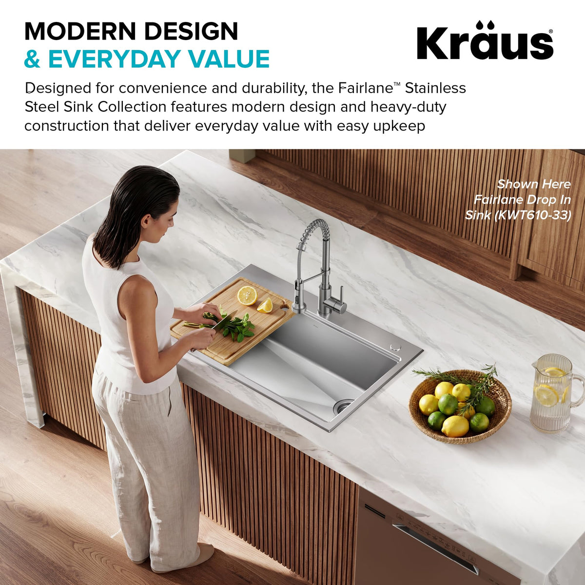 Fairlane 15 in Undermount Workstation Single Bowl 18 (15 Inch / Single Bowl Workstation — Undermount)