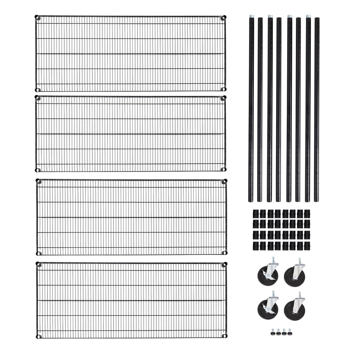 UltraDurable 4 (Black / 4-Tier Shelving, 60" W x 24" D)