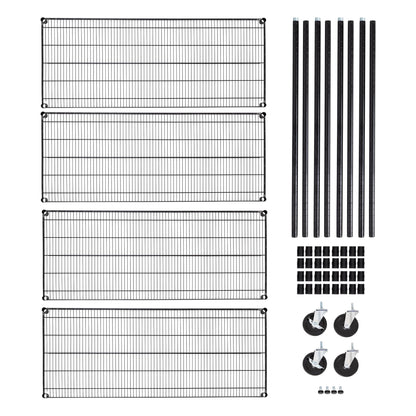 UltraDurable 4 (Black / 4-Tier Shelving, 60" W x 24" D)