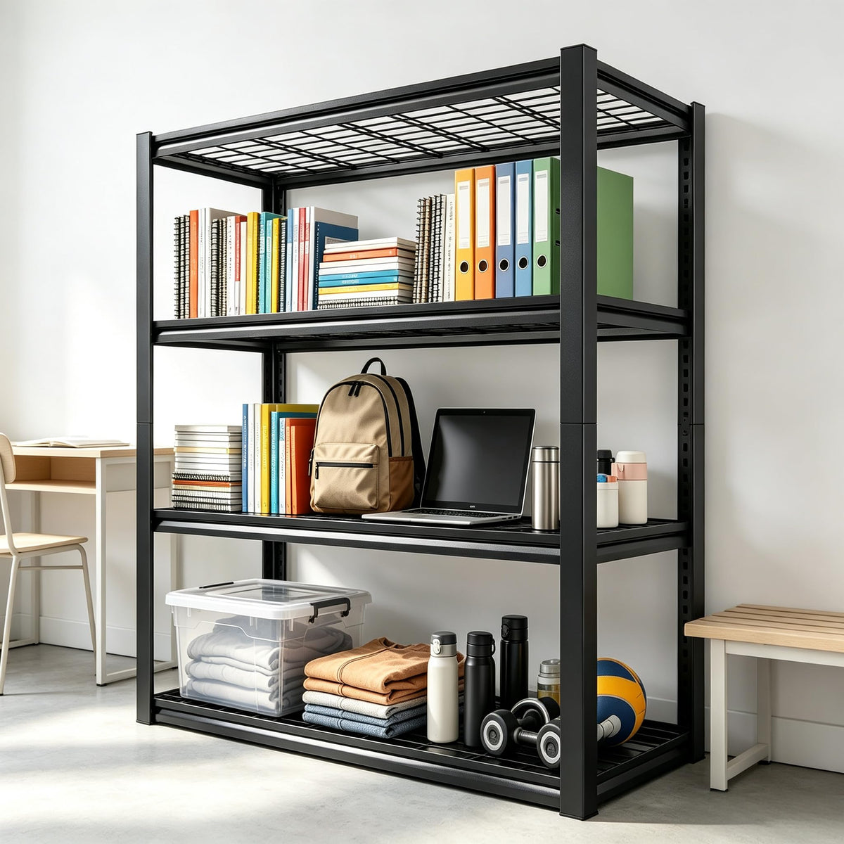 40" W Garage Shelving with Double (40"W x 19.7"D x 59.9"H)