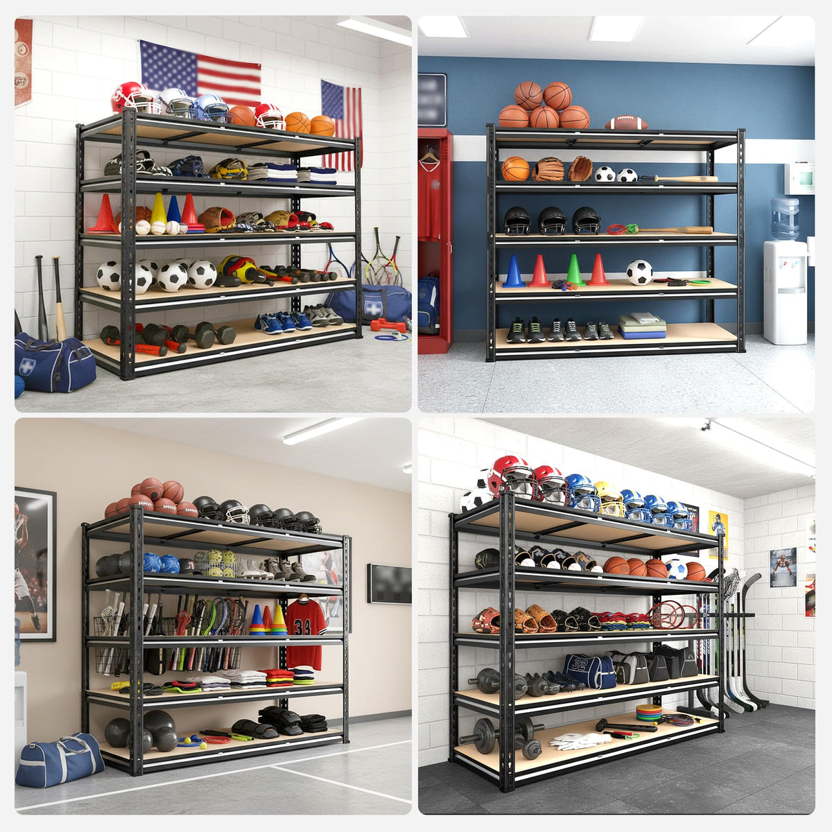 3080LBS Garage Shelving for Warehouse (48" W x 72" H x 24" D)