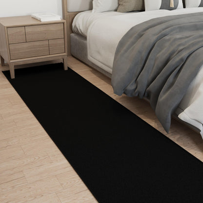 2x9 Rug Runners for Hallways (Solid Black)
