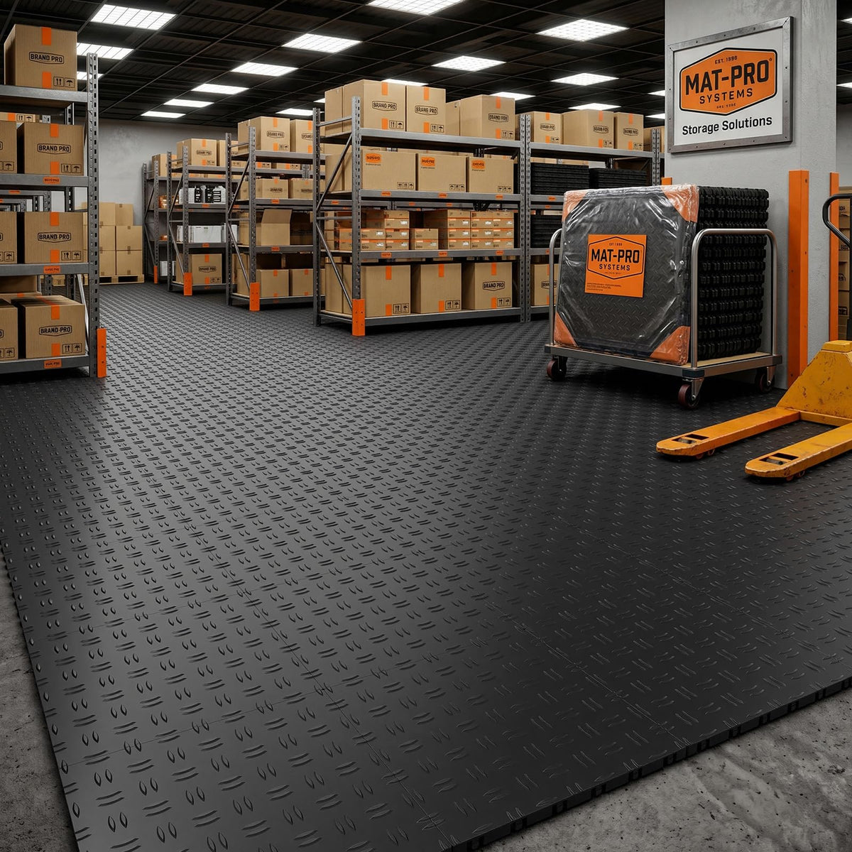 Garage Floor Tiles 12 x 12 x 0.53 inch (50 Pack Tile / Black)