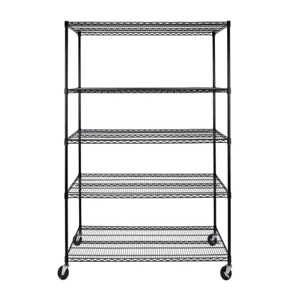 UltraDurable 5 (Black / 5-Tier Shelving, 48" W x 24" D)