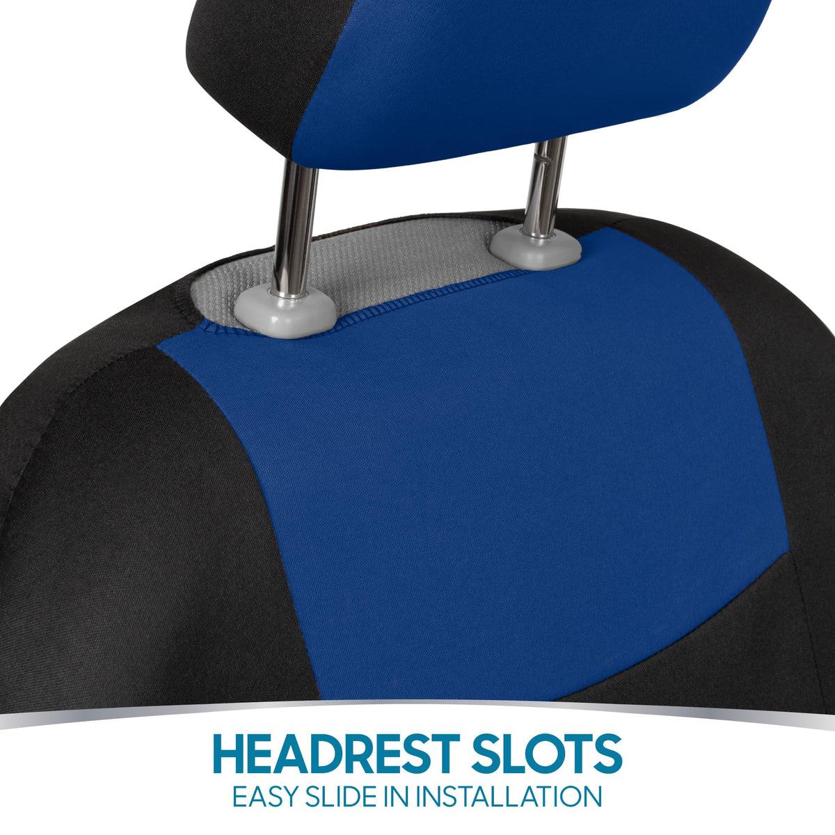 PolyPro Car Seat Covers Full Set in Blue on Black (Blue)