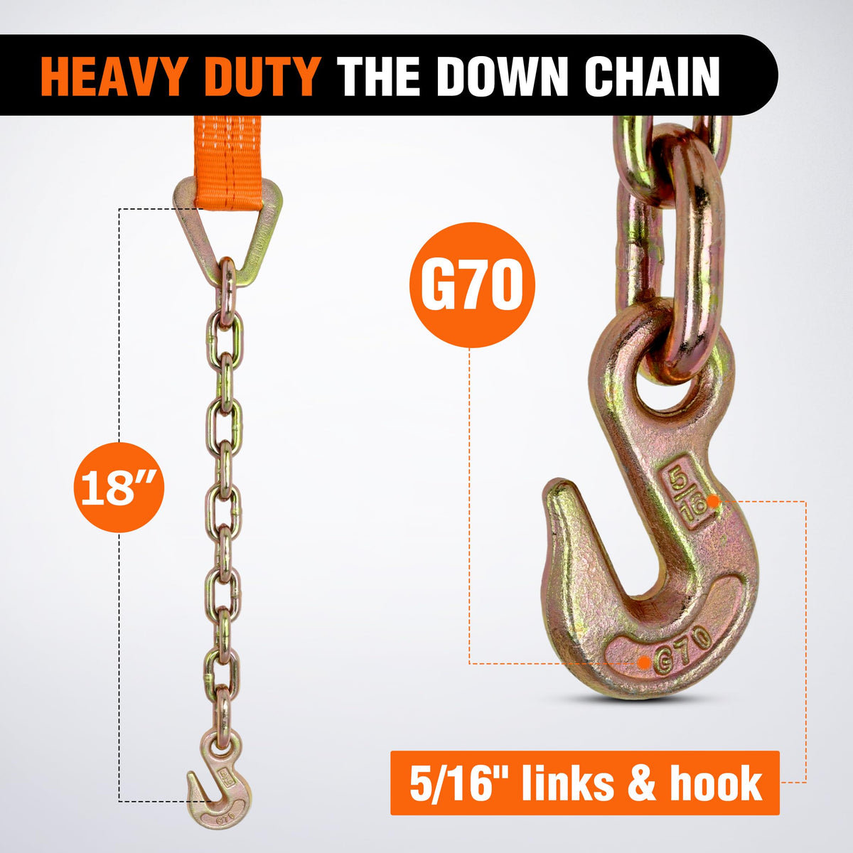 Chain Ratchet Straps 2" x 30' (4Pcs 2in x 30ft Chain Ratchet Straps)