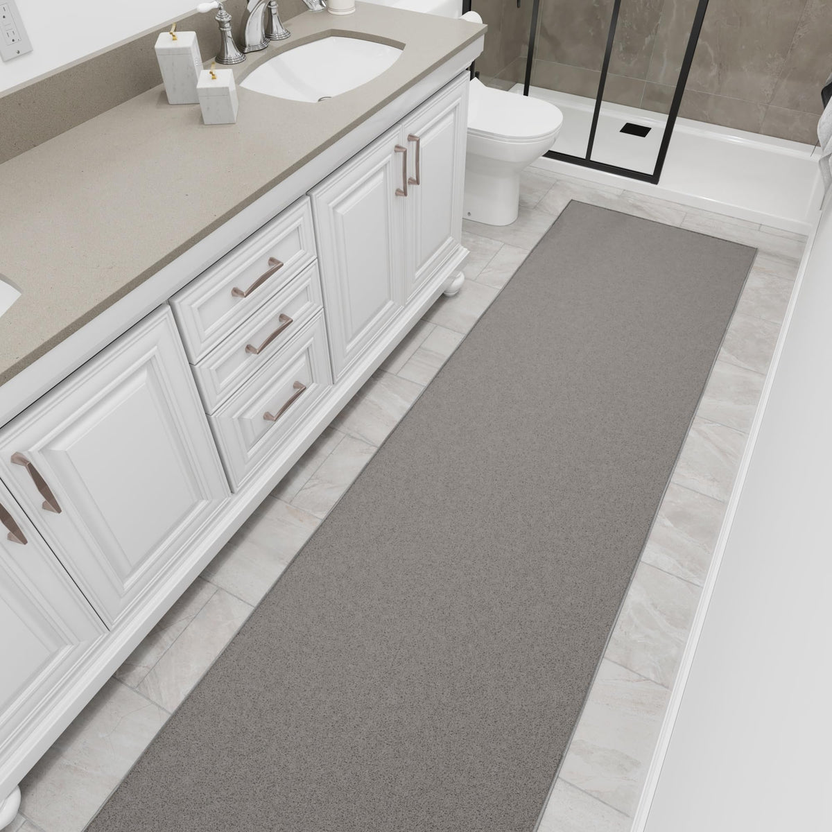 3x10 Hallway Runner Rug (Solid Gray)