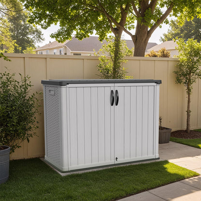 26 Cu.ft Plastic Outdoor Storage Cabinet (White / 26 Cu FT Cabinet)
