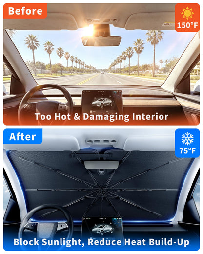 Windshield Sun Shade Umbrella for Tesla Model Y (Tesla model Y(2017-2026))