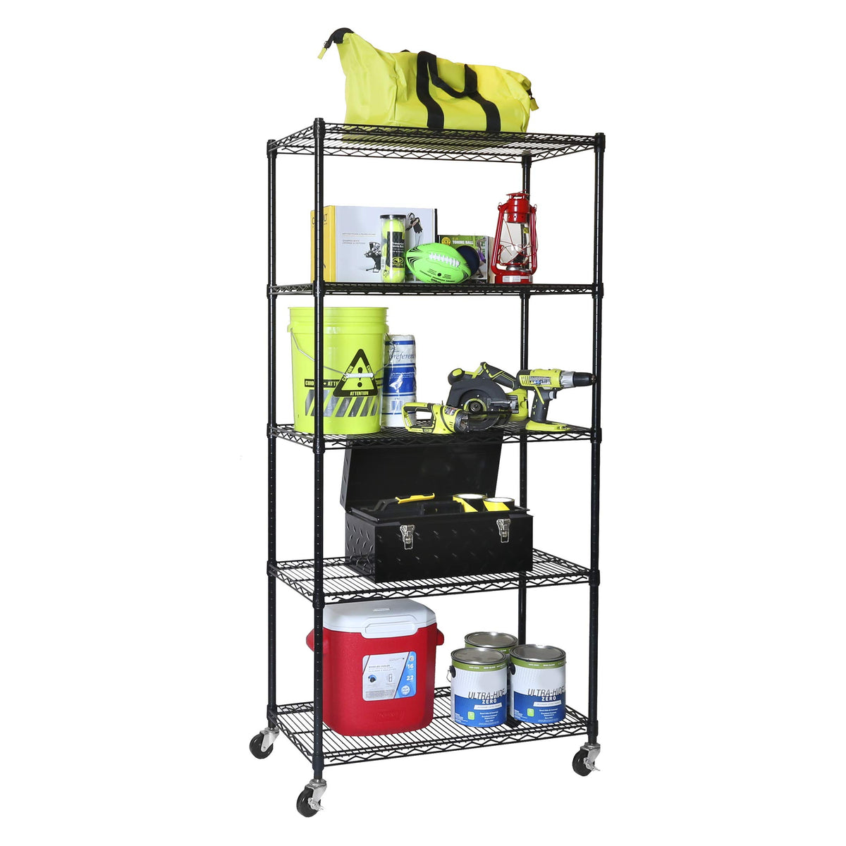 UltraDurable 5 (Black / 5-Tier Shelving, 36" W x 18" D)