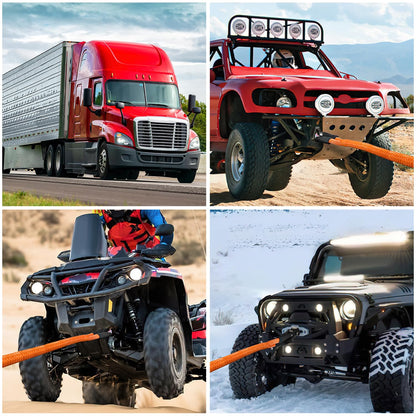 Kinetic Recovery Rope 33000 LBS 1" x 30ft Snatch Strap Heavy Duty Offroad Towing Starp Kit Vehicle Recovery kit for UTV ATV SUV Truck Car Jeep Tractor (1in x 30ft Rope / Straps)