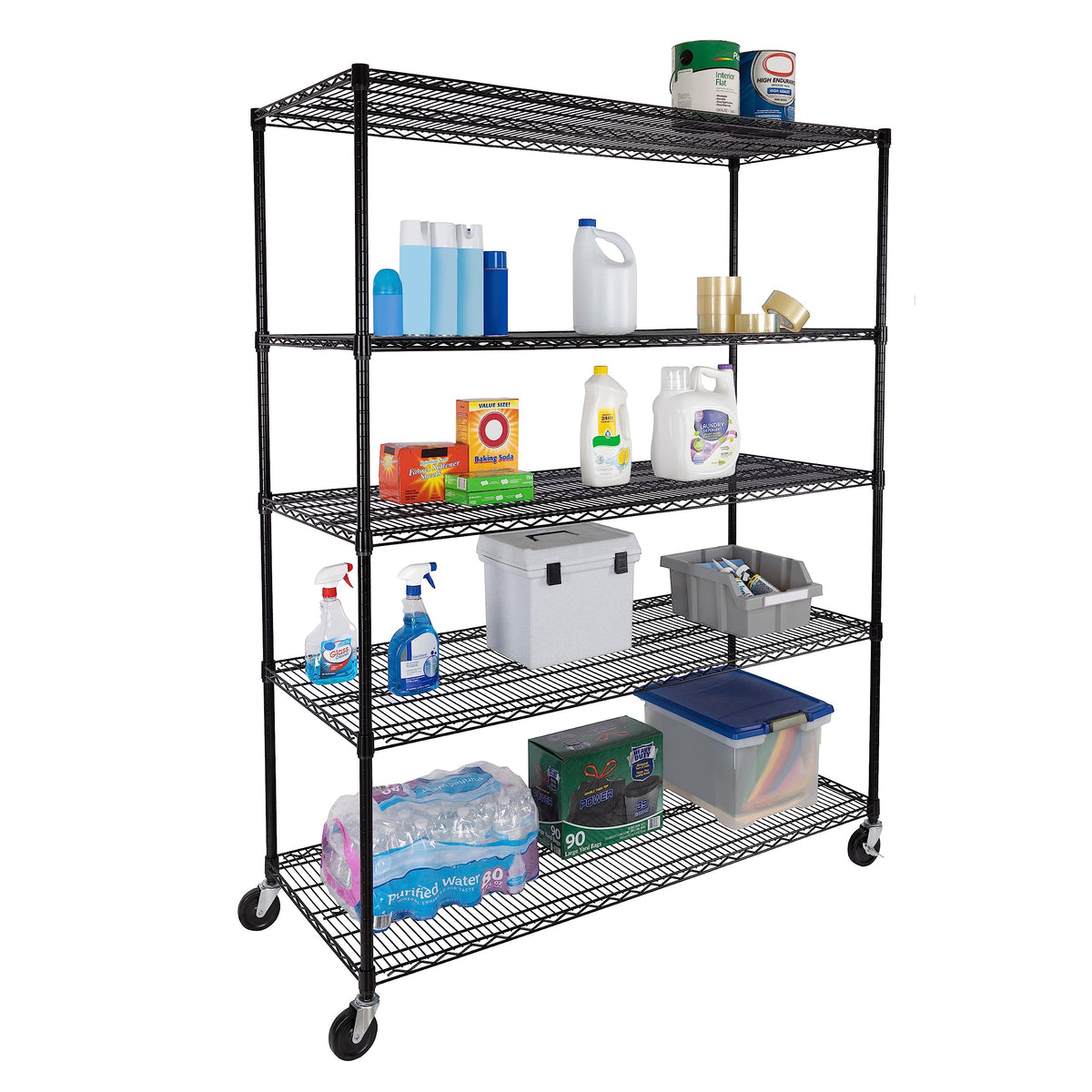 UltraDurable 5 (Black / 5-Tier Shelving, 60" W x 24" D)