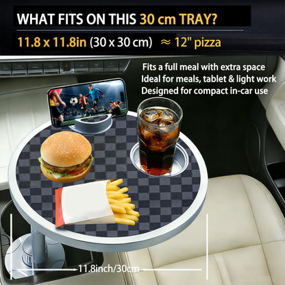 Car Desk for Laptop 360° Rotating Tesla Tray with Cup Holder Phone Stand (𝗥𝗼𝘂𝗻𝗱 · Grey&Black / 𝗔𝗺𝗮𝘇𝗼𝗻 𝗖𝗵𝗼𝗶𝗰𝗲)