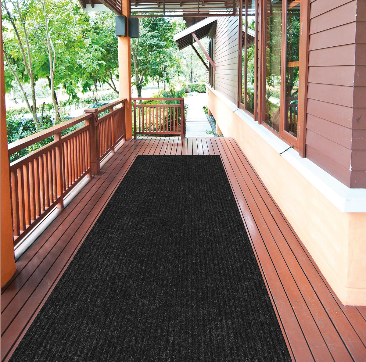 3x48 Hallway Runner Rug (Black / 2'7" x 48' (Runner))